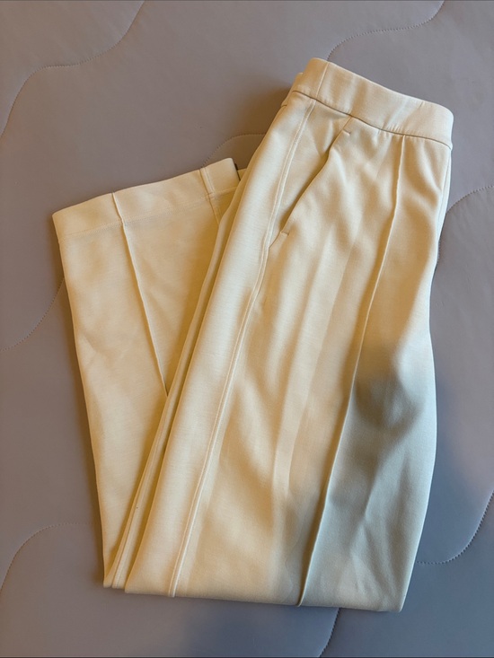 Pants - Cream High-Waist Yoga Trousers